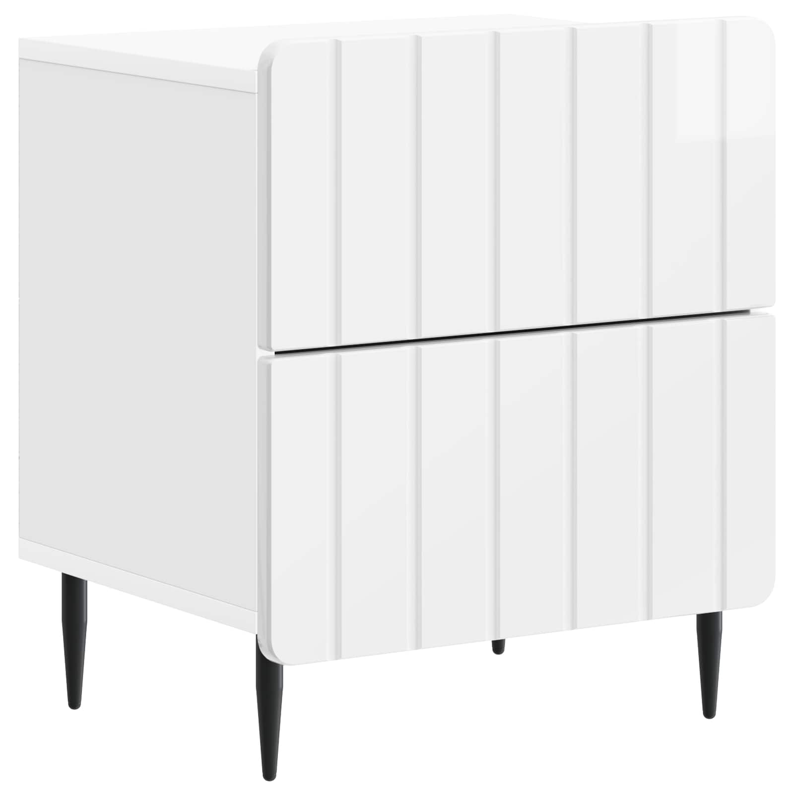 Noćni ormar 2 pcs Bijela visokog sjaja 43 x 34,5 x 49,5 cm