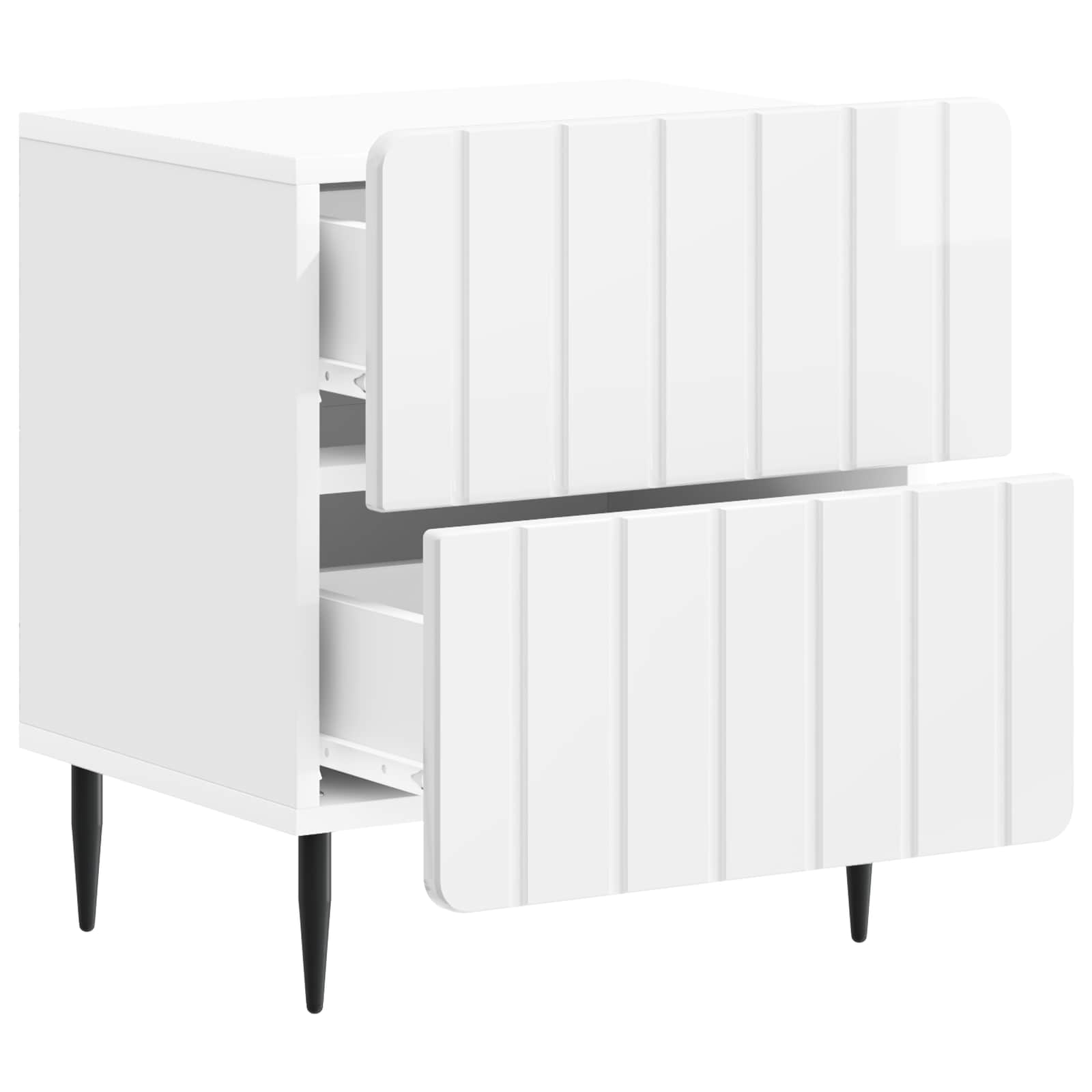 Noćni ormar 2 pcs Bijela visokog sjaja 43 x 34,5 x 49,5 cm