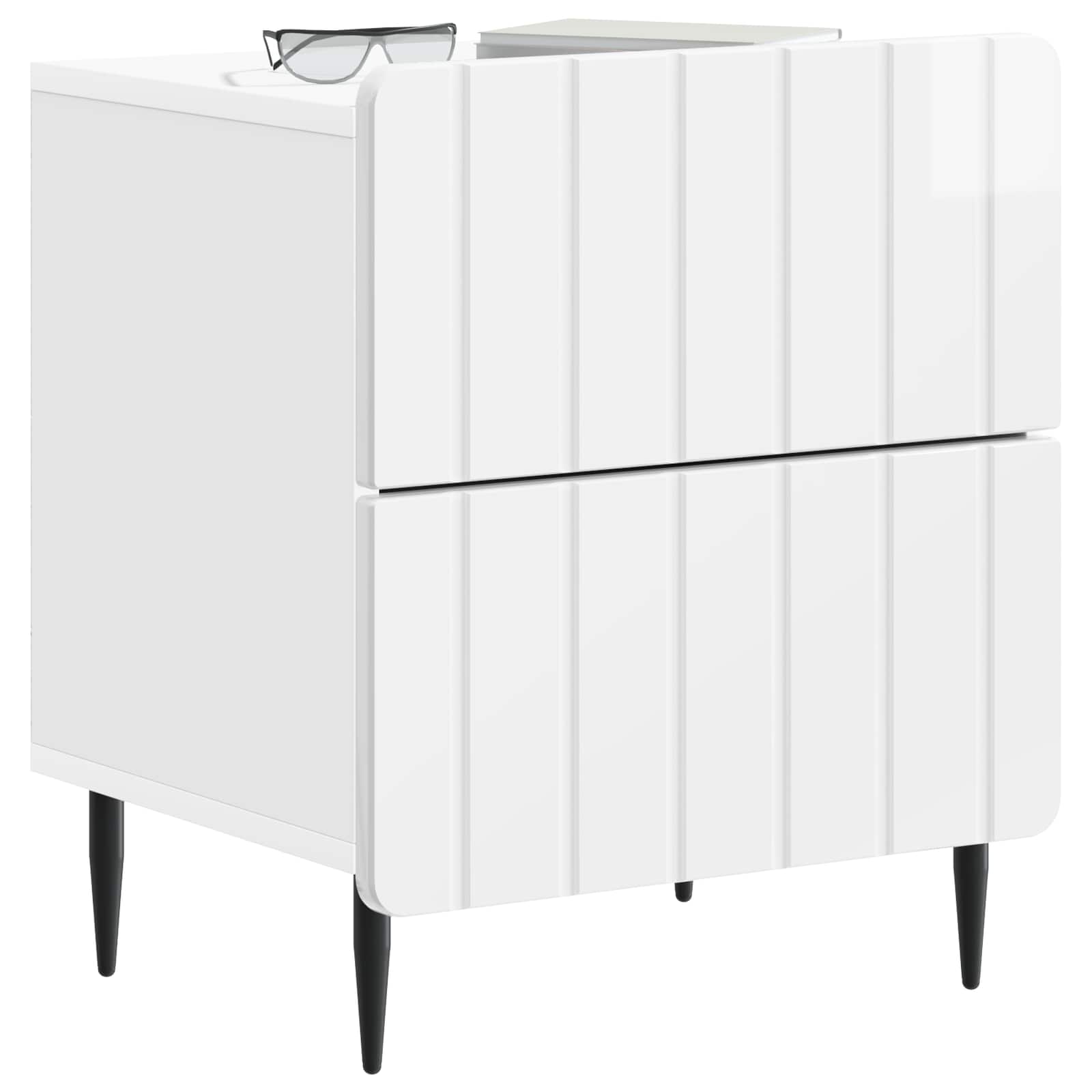 Noćni ormar 2 pcs Bijela visokog sjaja 43 x 34,5 x 49,5 cm