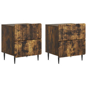 Noćni ormar s ladicama 2 pcs Dimljeni hrast 43 x 34,5 x 49,5 cm