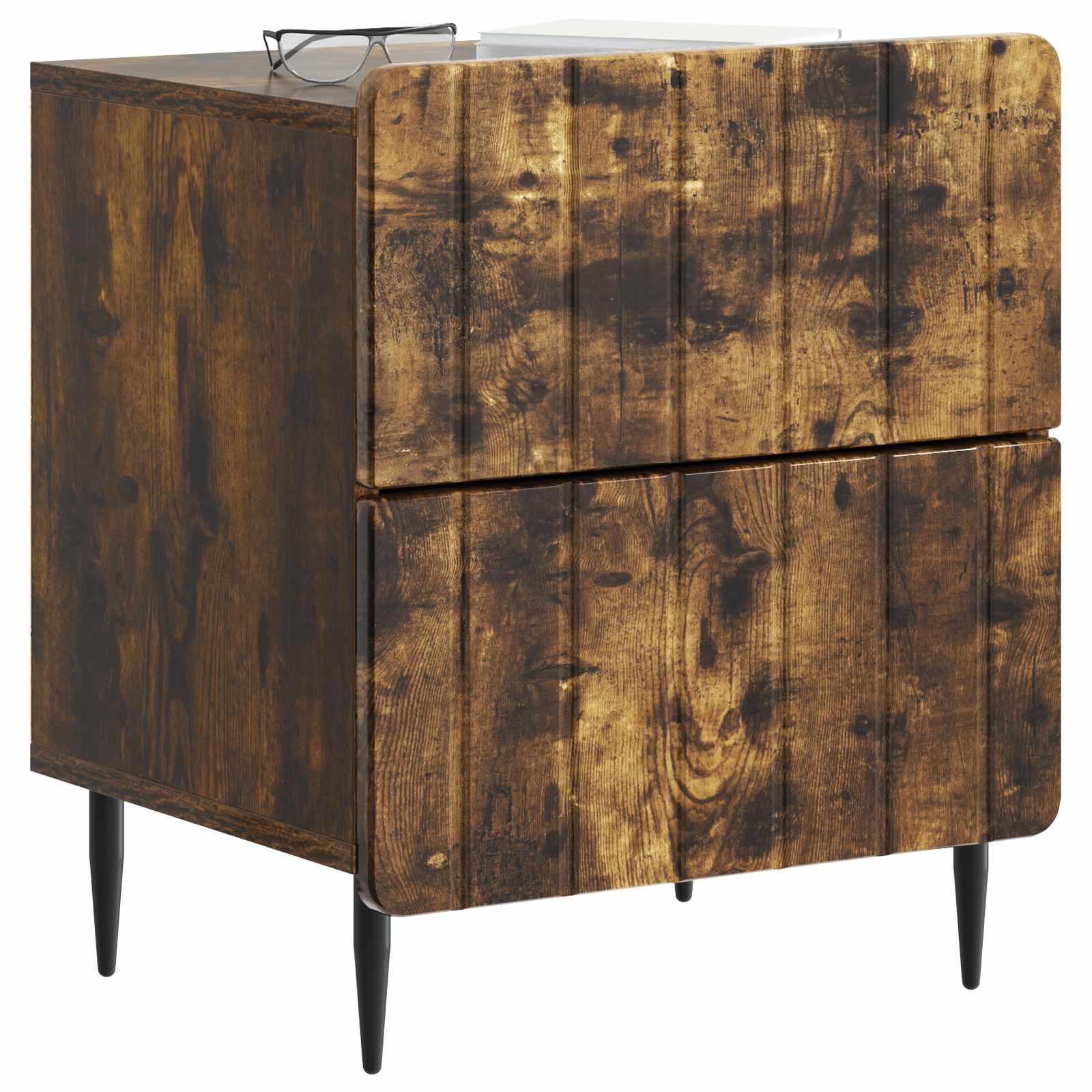 Noćni ormar s ladicama 2 pcs Dimljeni hrast 43 x 34,5 x 49,5 cm