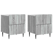 Noćni ormar s ladicama 2 pcs Siva sonoma 43 x 34,5 x 49,5 cm