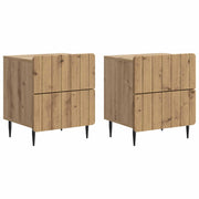 Noćni ormar s ladicama 2 pcs Hrast artisan 43 x 34,5 x 49,5 cm