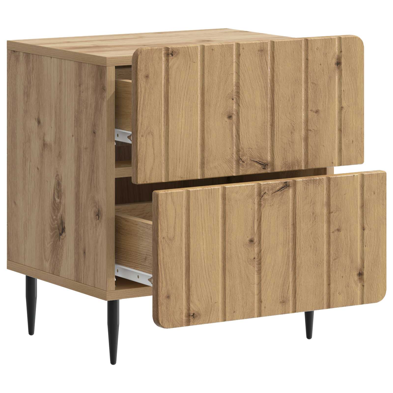 Noćni ormar s ladicama 2 pcs Hrast artisan 43 x 34,5 x 49,5 cm