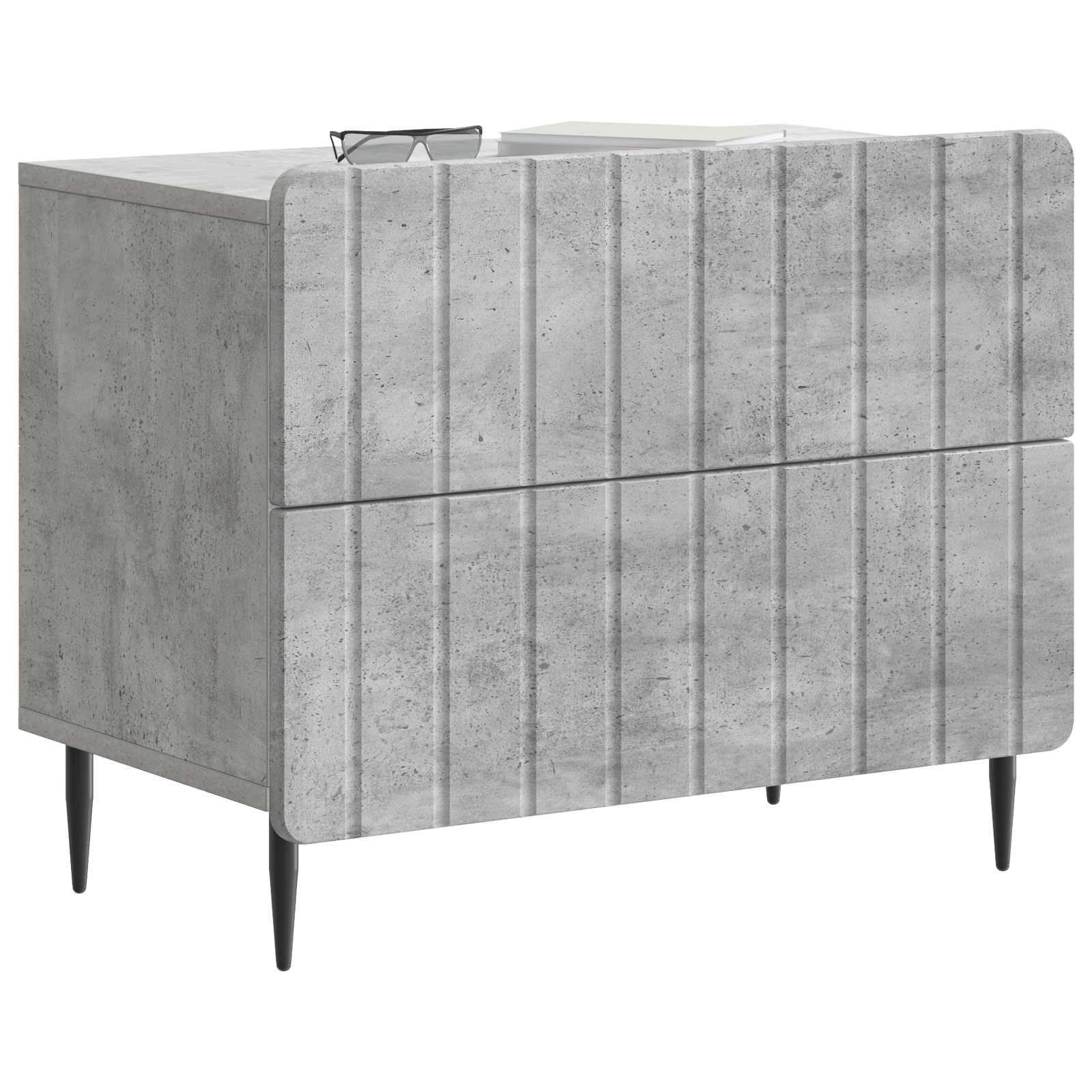 Noćni ormar Betonska siva 62 x 34,5 x 49,5 cm Konstruirano drvo