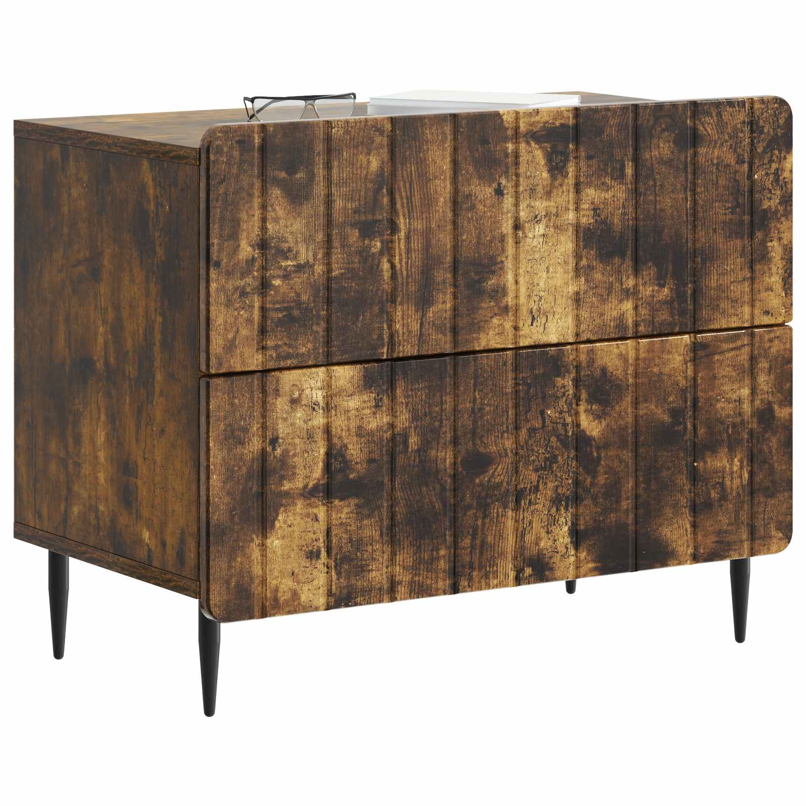 Noćni ormar s ladicama Dimljeni hrast 62 x 34,5 x 49,5 cm