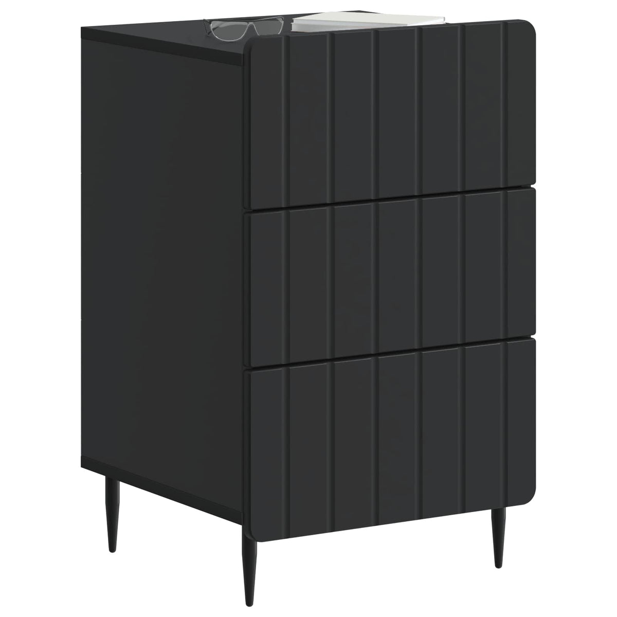 Noćni ormar s ladicama Crna 43x 41 x 68 cm Konstruirano drvo