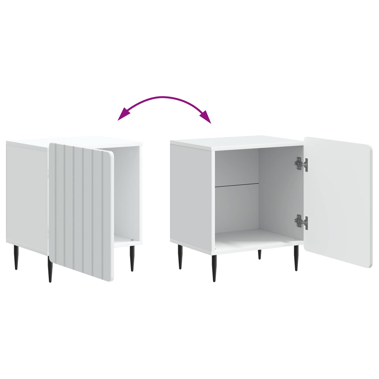 Noćni ormar 2 pcs Bijela 43 x 34,5 x 52 cm Konstruirano drvo