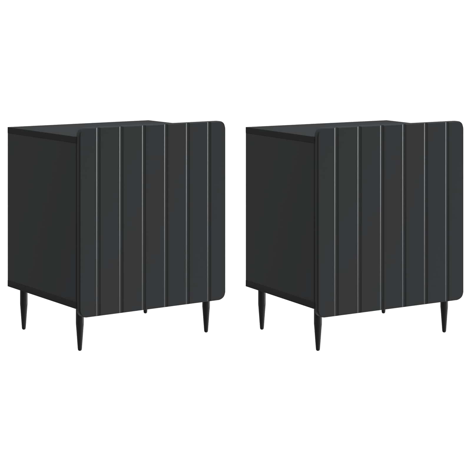 Noćni ormar 2 pcs Crna 43 x 34,5 x 52 cm Konstruirano drvo