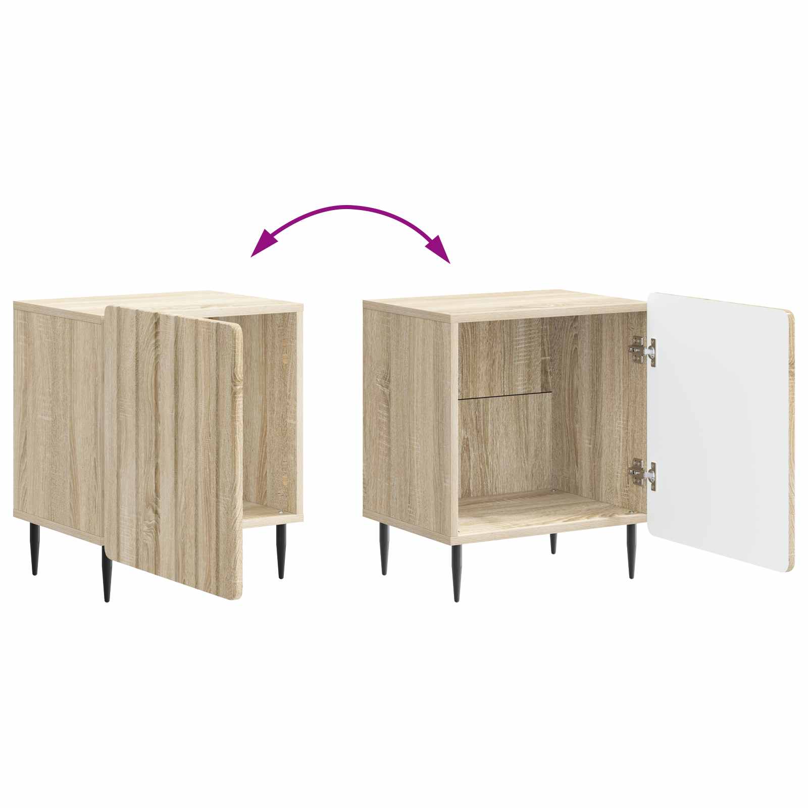 Noćni ormar 2 pcs Hrast sonoma 43 x 34,5 x 52 cm