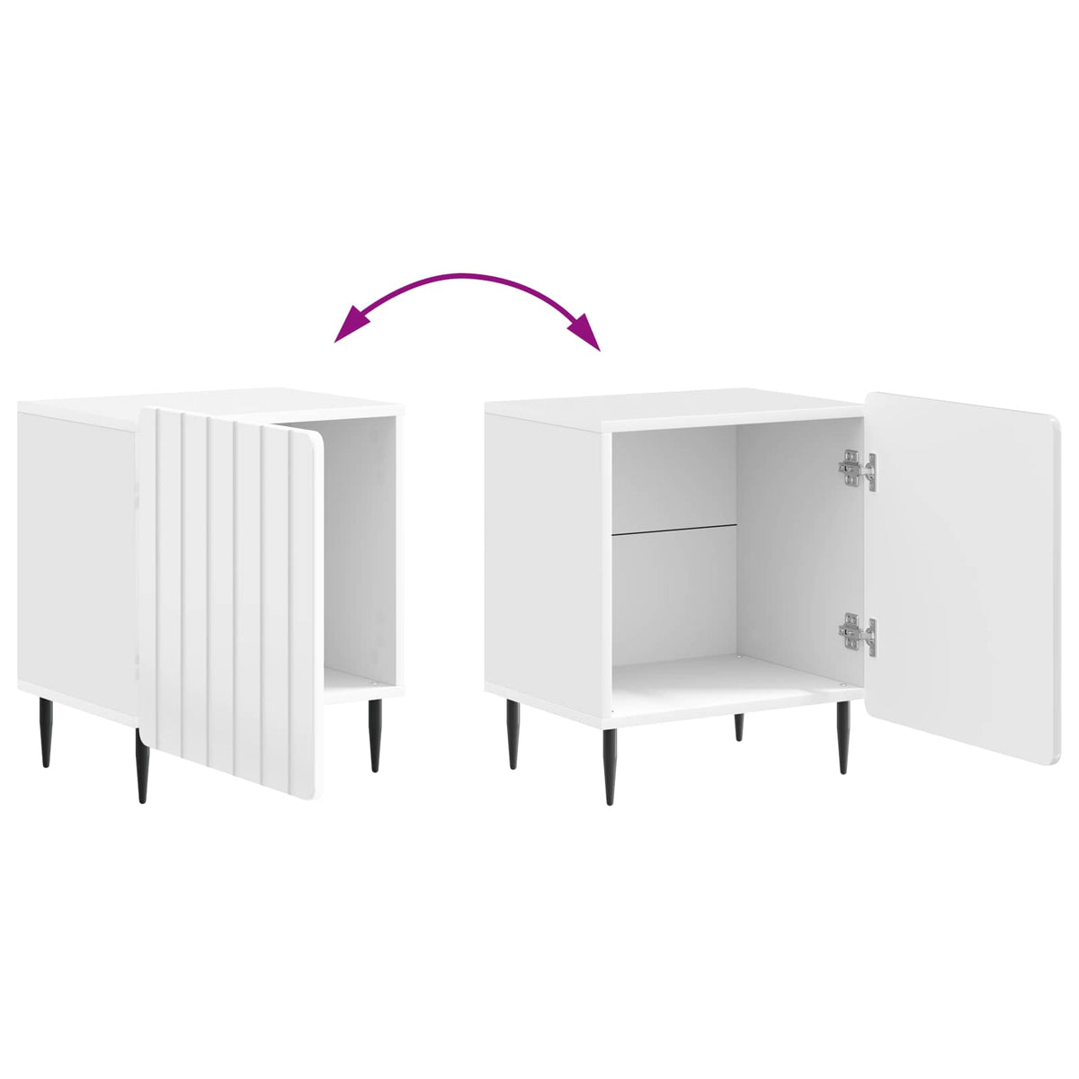 Noćni ormar 2 pcs Bijela visokog sjaja 43 x 34,5 x 52 cm