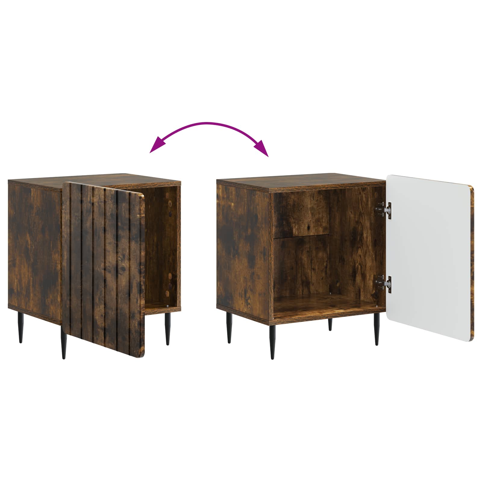 Noćni ormar 2 pcs Dimljeni hrast 43 x 34,5 x 52 cm