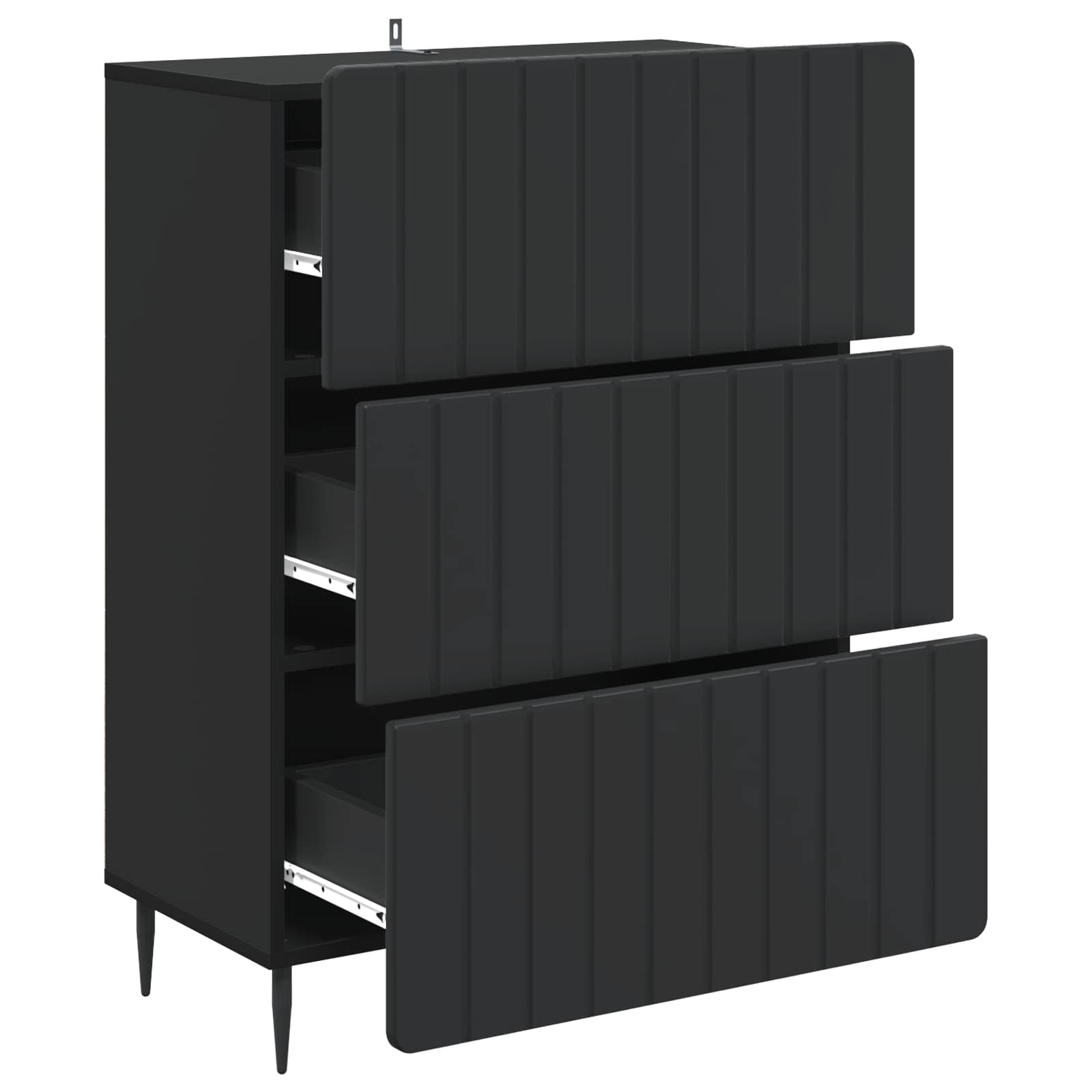 Ormar s ladicama Crna 66 x 34,5 x 92 cm Konstruirano drvo