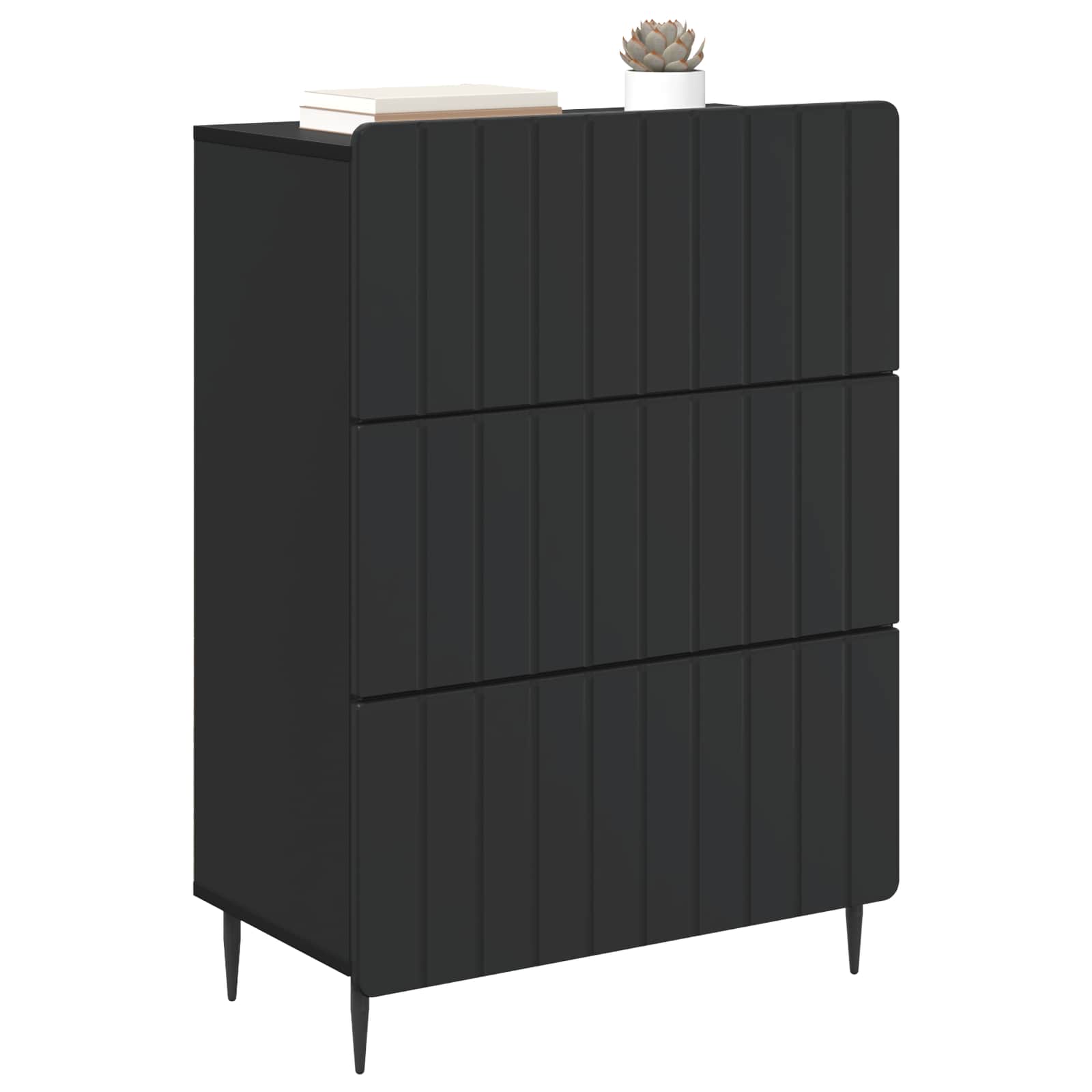 Ormar s ladicama Crna 66 x 34,5 x 92 cm Konstruirano drvo