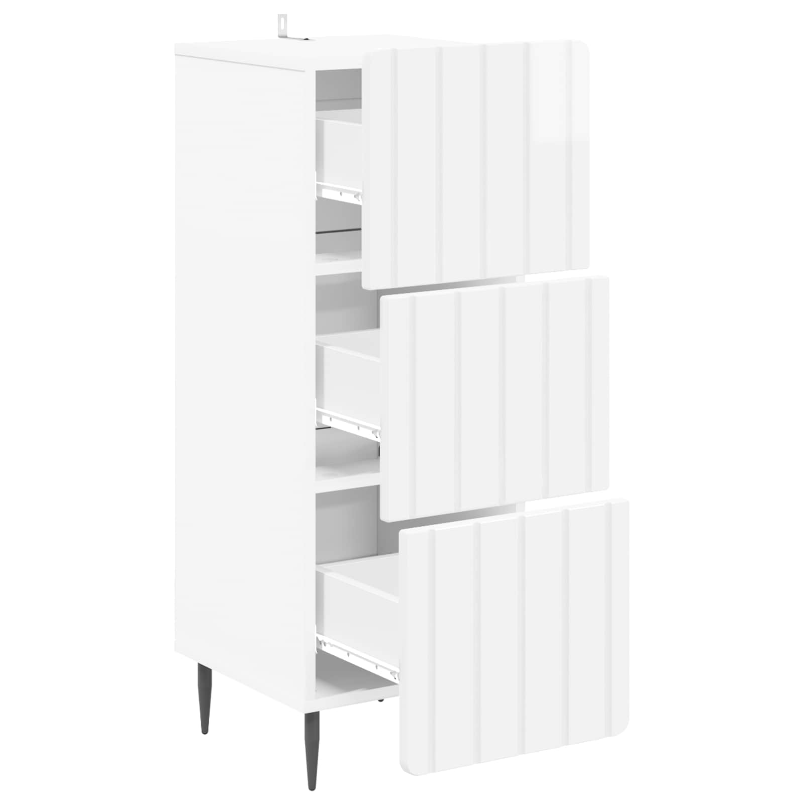 Ormar s ladicama Bijela visokog sjaja 33 x 34,5 x 92 cm