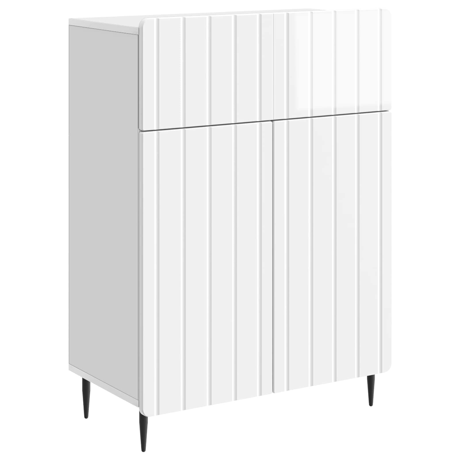 Kreveta s ladicama Bijela visokog sjaja 66 x 34,5 x 92 cm