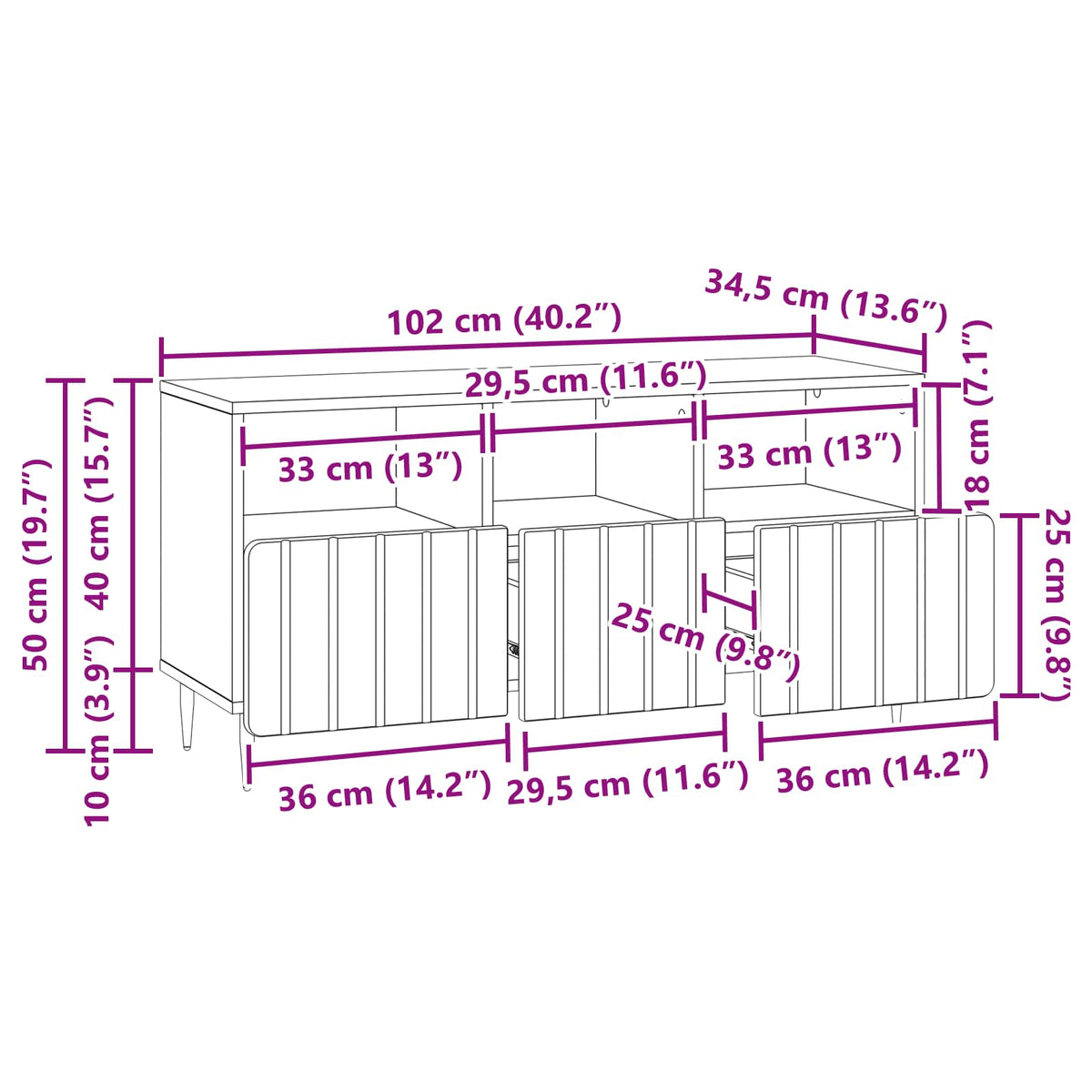 TV ormar Siva sonoma 102 x 34,5 x 50 cm Konstruirano drvo