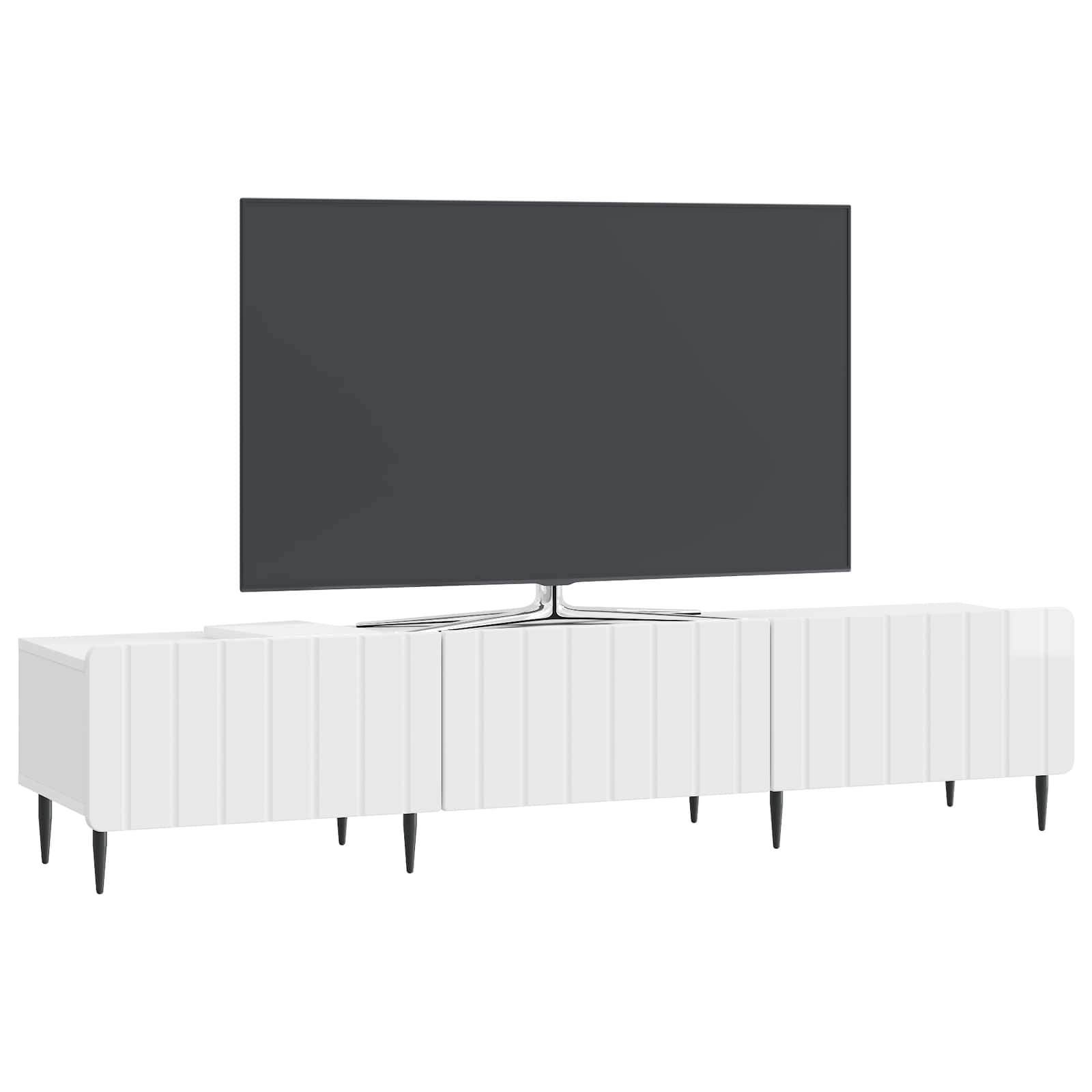 TV ormar s ladicama Bijela visokog sjaja 147 x 34,5 x 32 cm