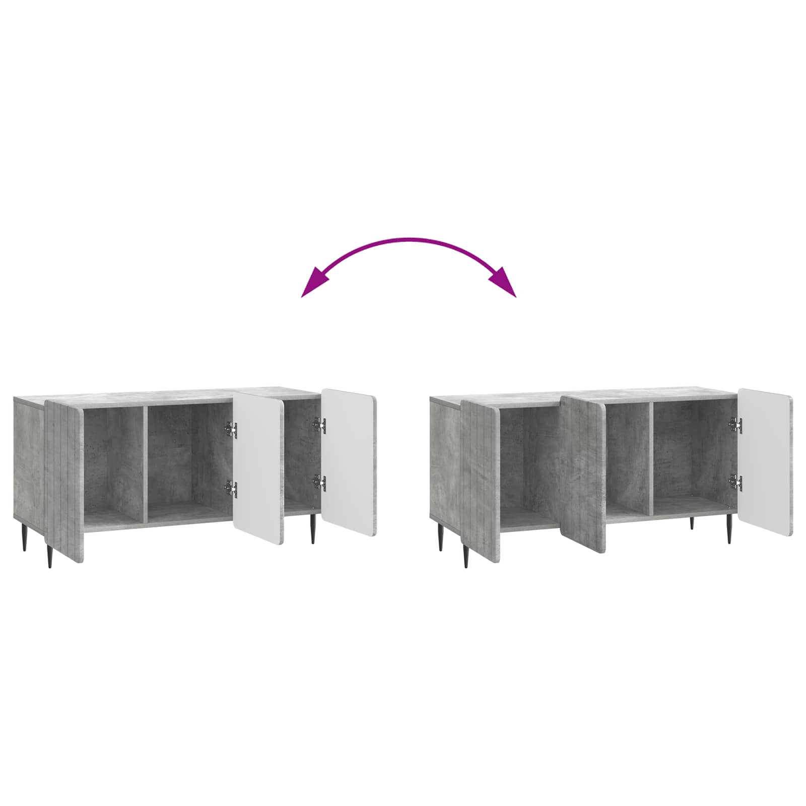 TV ormar Betonska siva 99 x 34,5 x 52 cm Konstruirano drvo