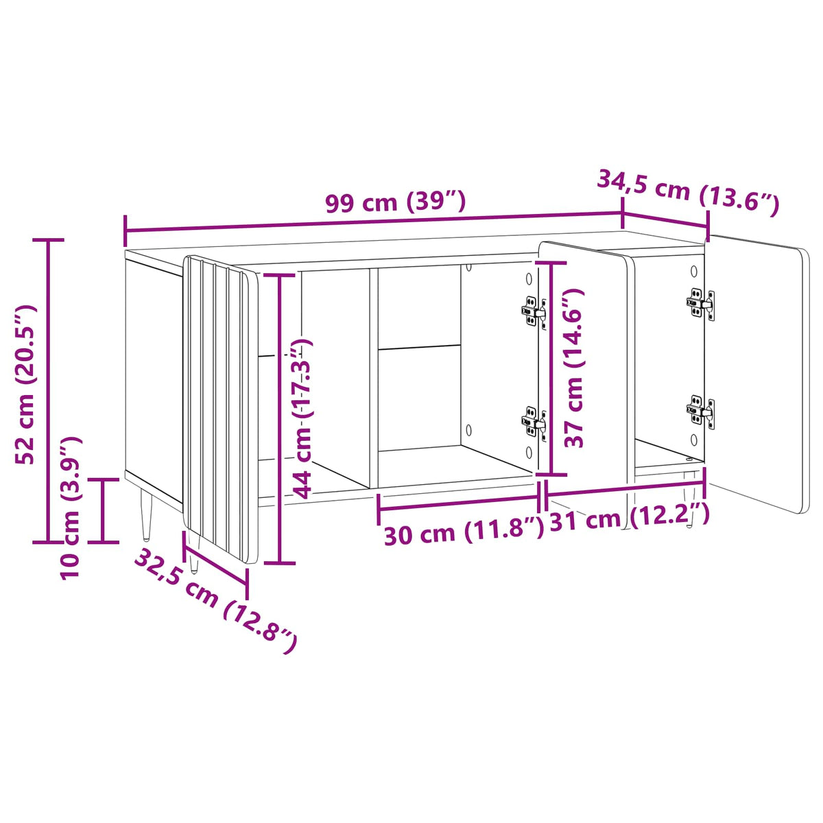 TV ormar Siva sonoma 99 x 34,5 x 52 cm Konstruirano drvo