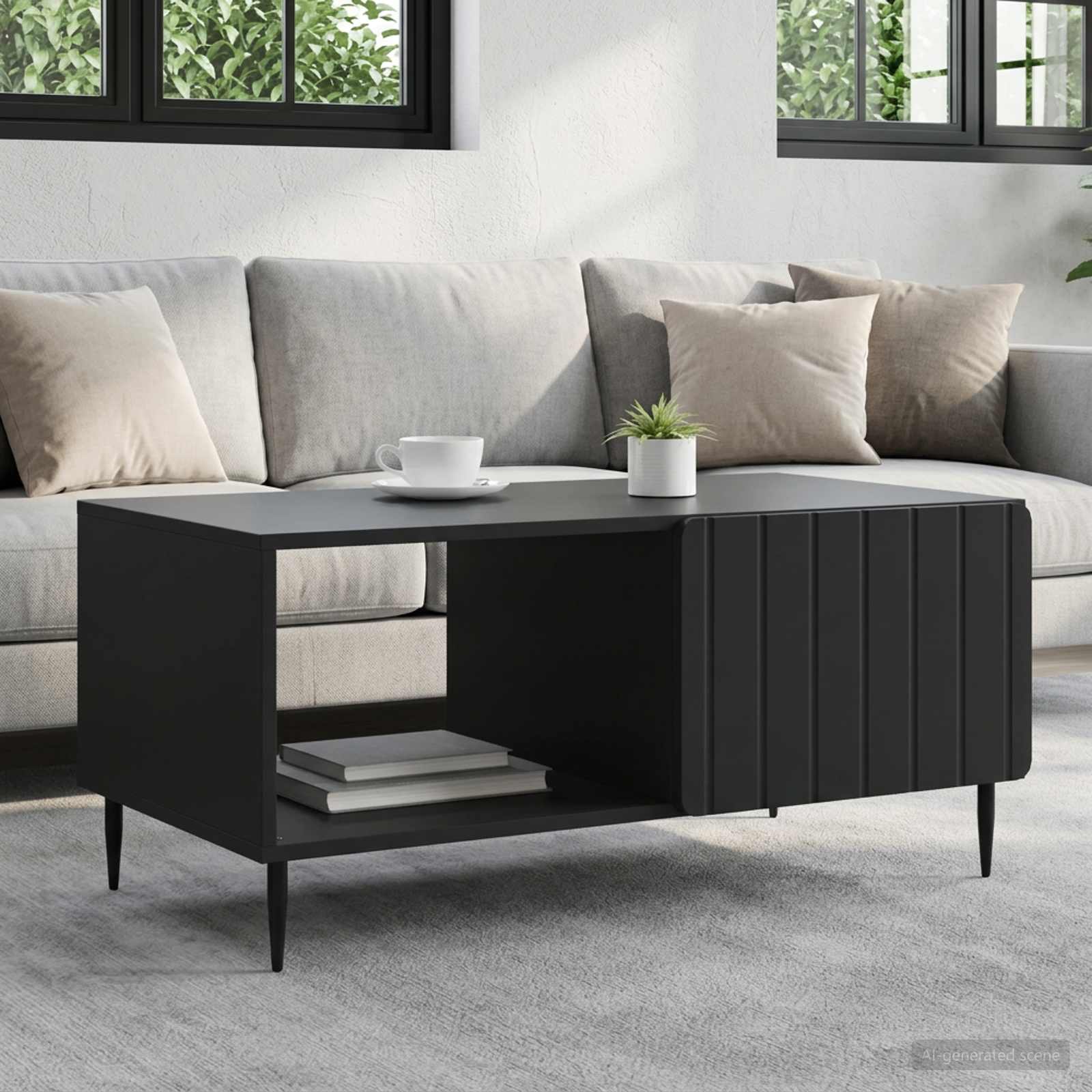 Kava Stol Crna 90 x 50 x 40 cm Konstruirano drvo