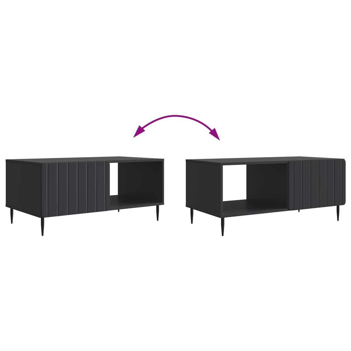Kava Stol Crna 90 x 50 x 40 cm Konstruirano drvo