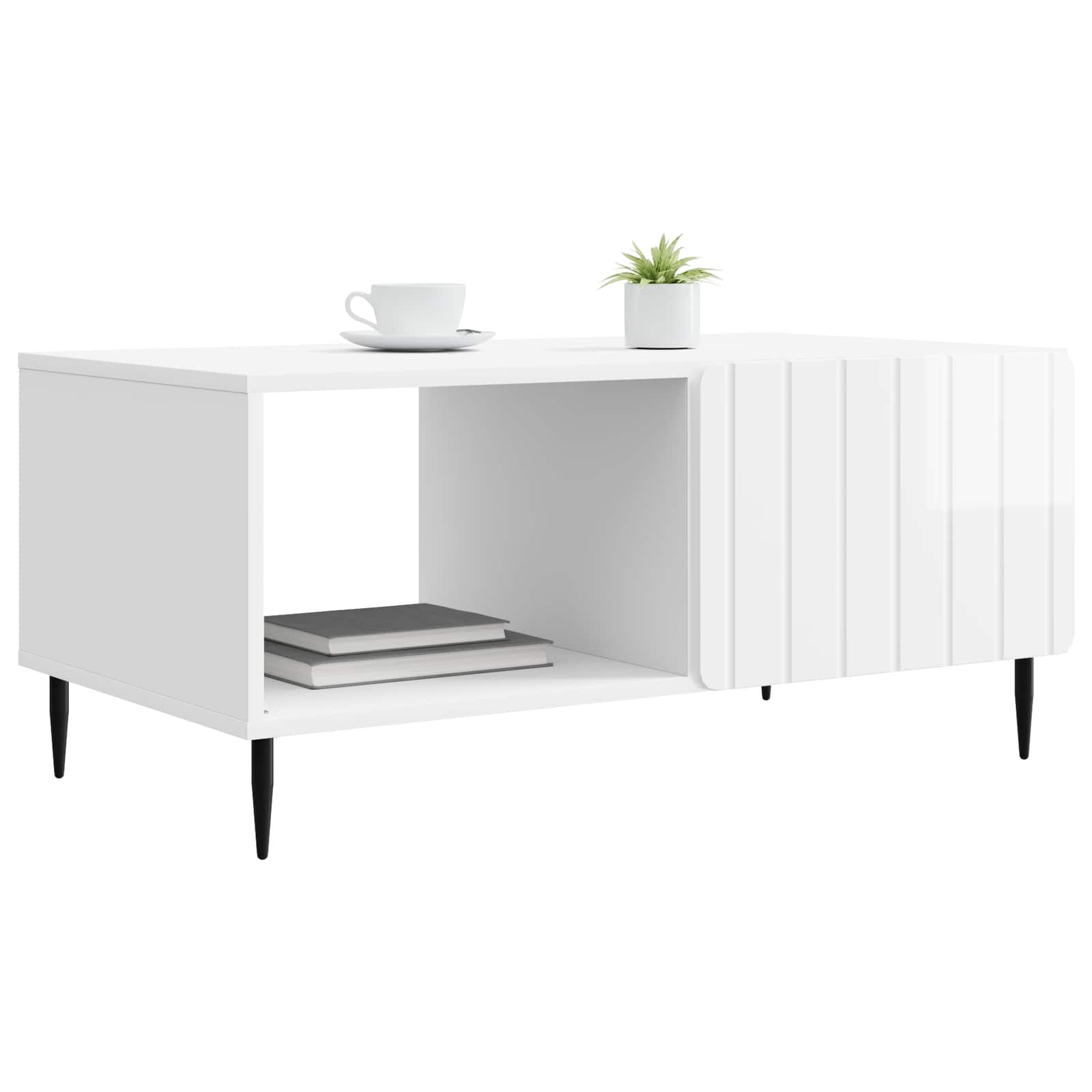 Kava Stol Bijela visokog sjaja 90 x 50 x 40 cm