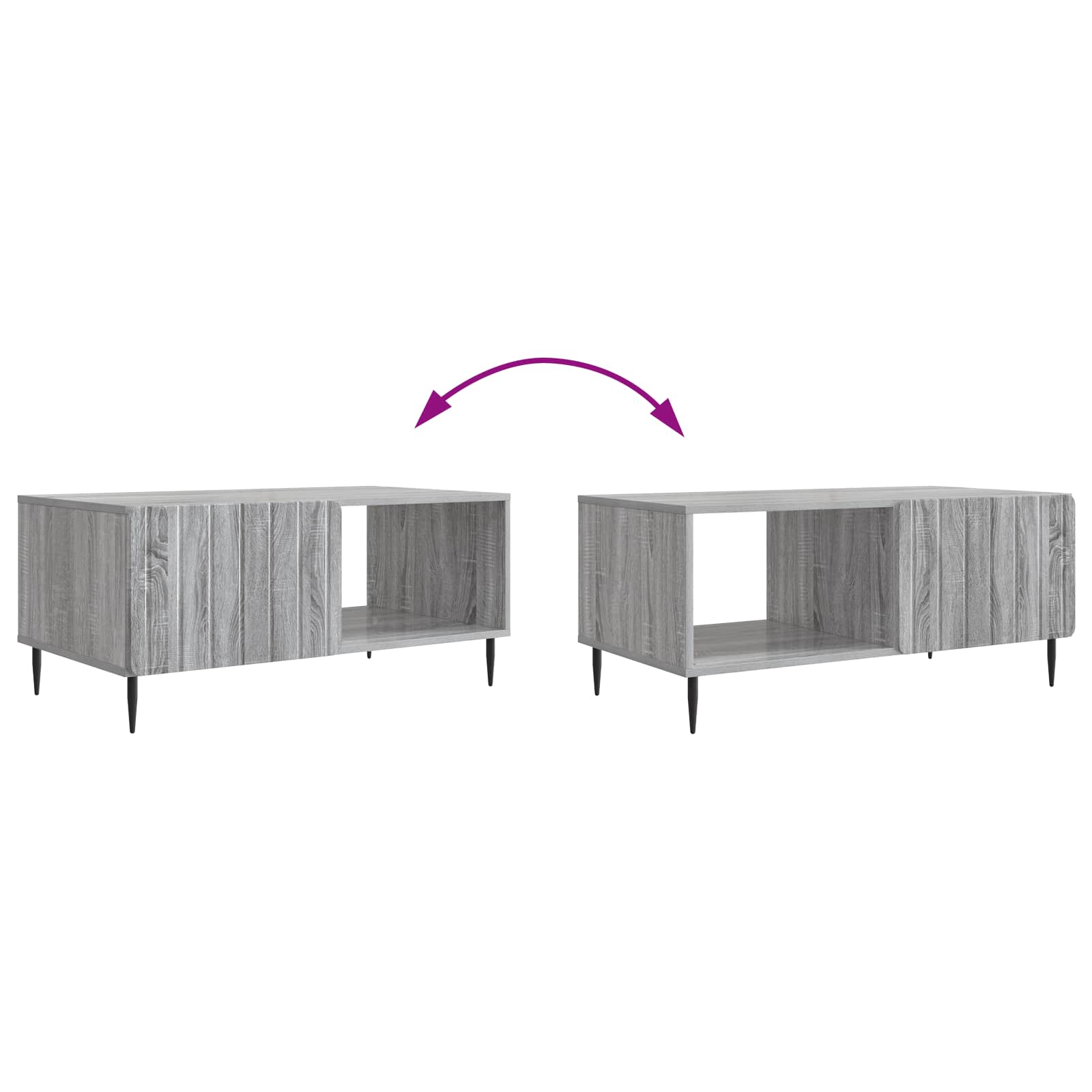 Kava Stol Siva Sonoma 90 x 50 x 40 cm Konstruirano drvo