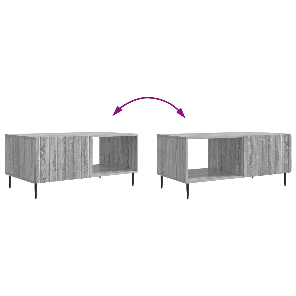 Kava Stol Siva Sonoma 90 x 50 x 40 cm Konstruirano drvo