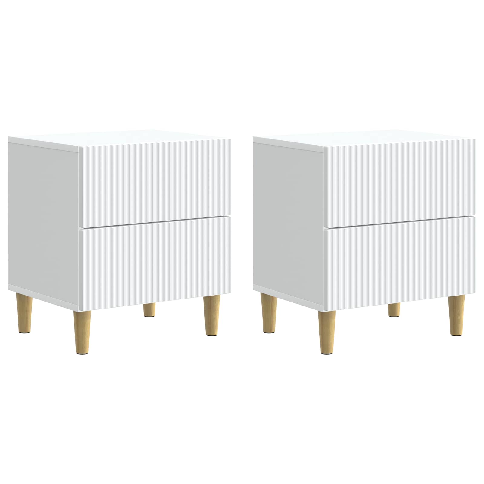 Noćni ormar 2 pcs Bijela 43 x 34,5 x 48 cm Konstruirano drvo
