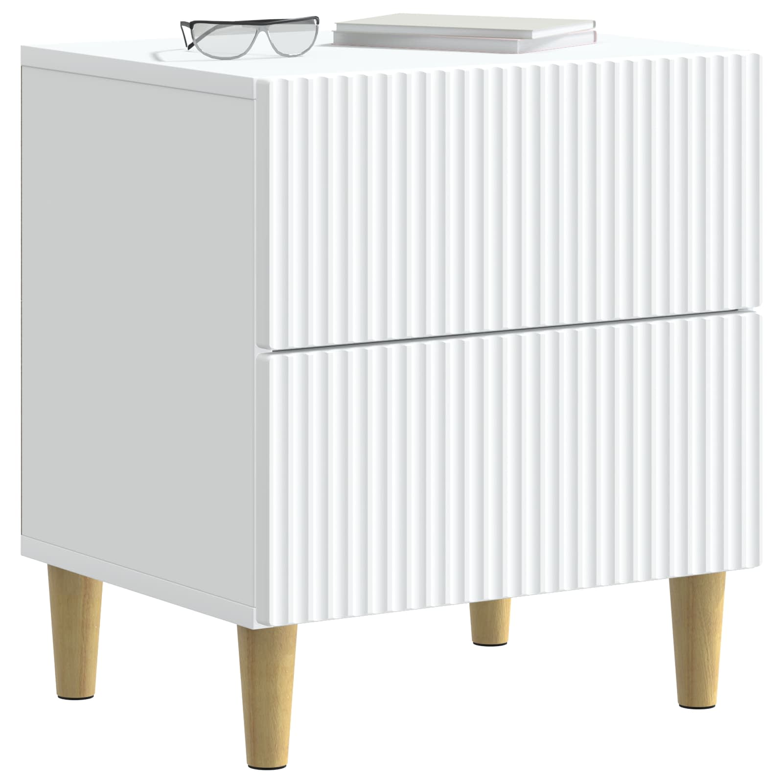 Noćni ormar 2 pcs Bijela 43 x 34,5 x 48 cm Konstruirano drvo