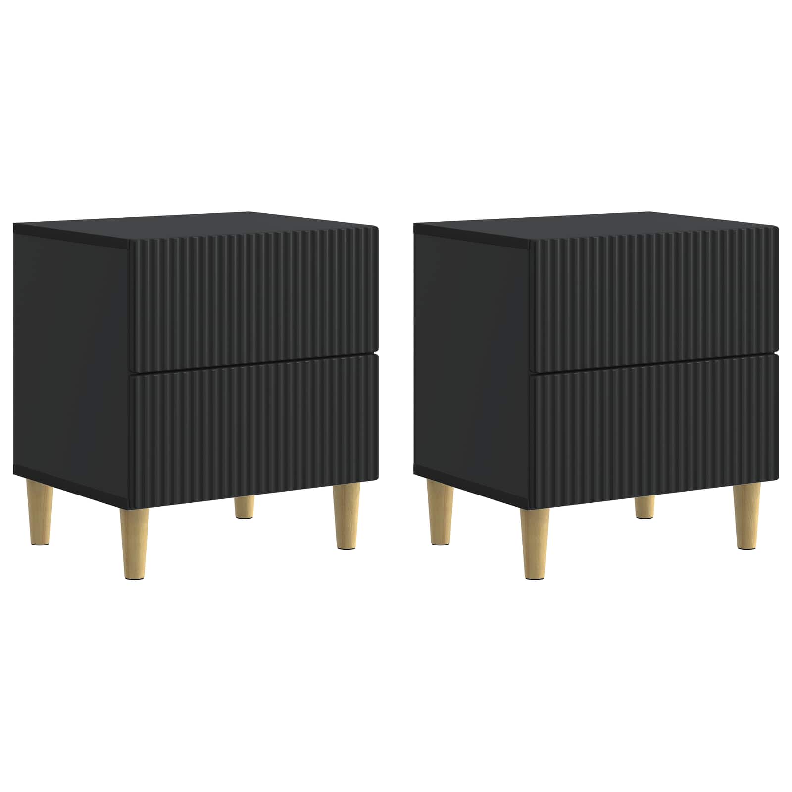 Noćni ormar 2 pcs Crna 43 x 34,5 x 48 cm Konstruirano drvo