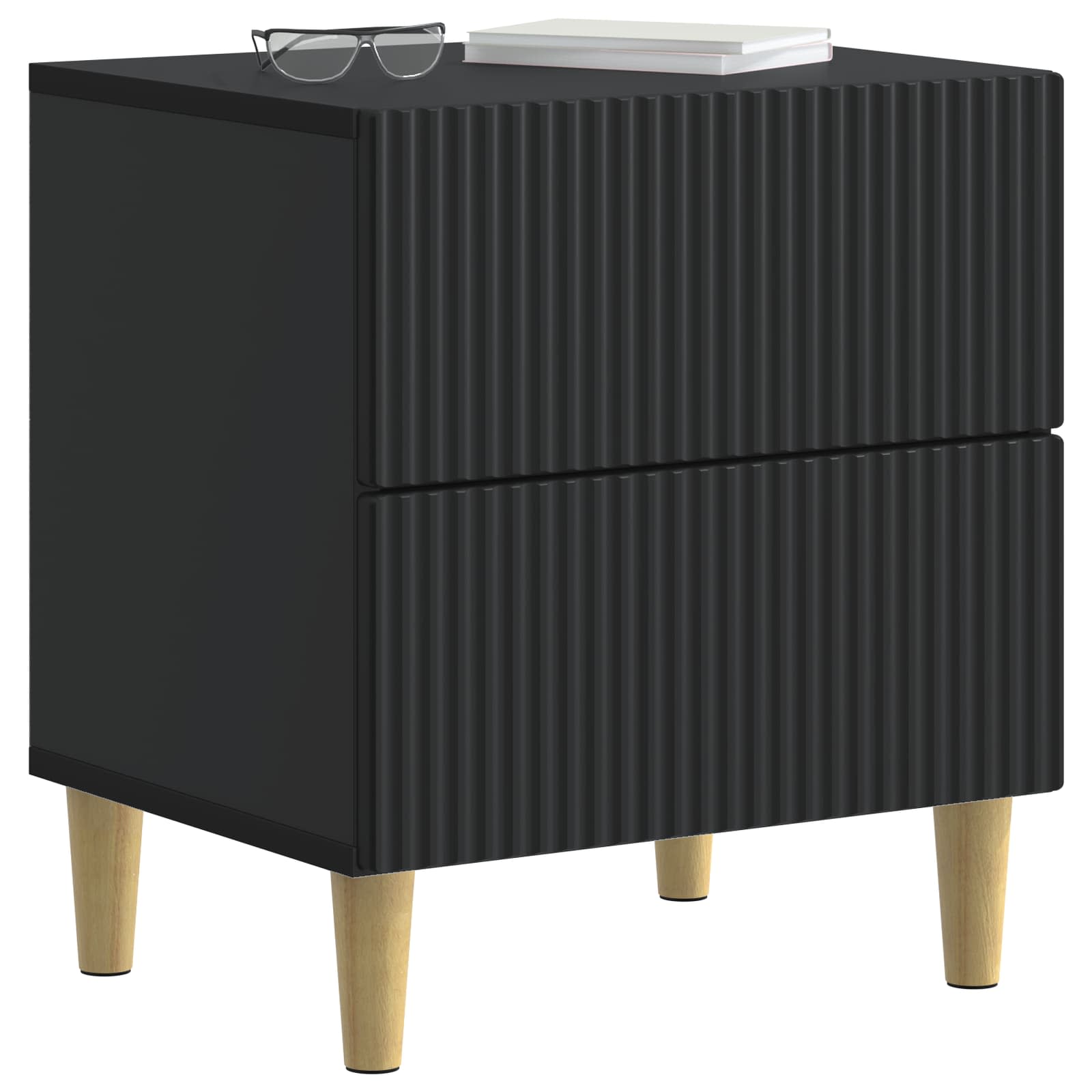 Noćni ormar 2 pcs Crna 43 x 34,5 x 48 cm Konstruirano drvo