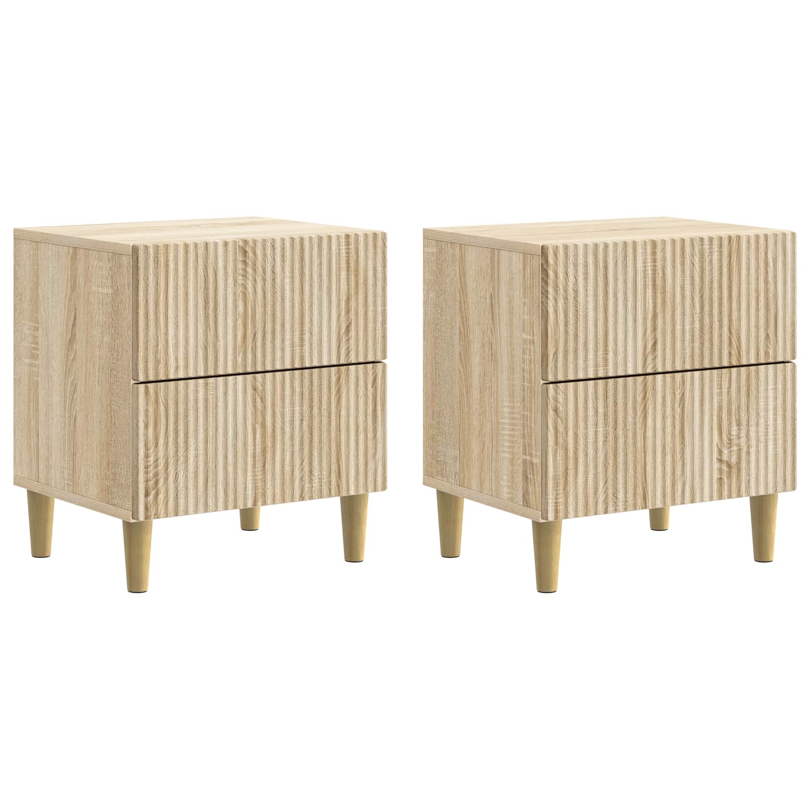 Noćni ormar s ladicama 2 pcs Hrast sonoma 43 x 34,5 x 48 cm