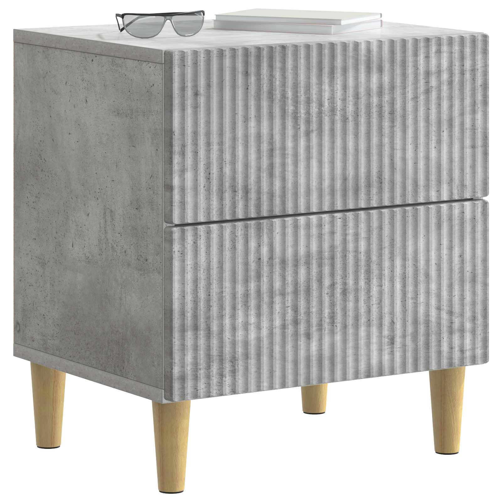 Noćni ormar Betonska siva 43 x 34,5 x 48 cm Konstruirano drvo