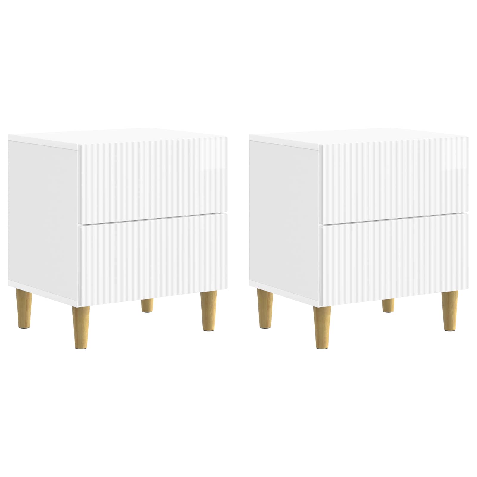 Noćni ormar 2 pcs Bijela visokog sjaja 43 x 34,5 x 48 cm