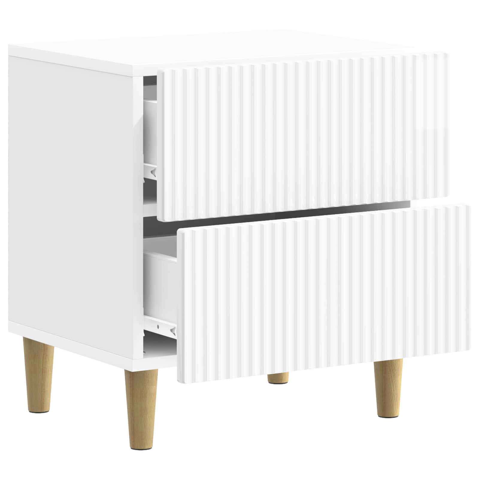 Noćni ormar 2 pcs Bijela visokog sjaja 43 x 34,5 x 48 cm