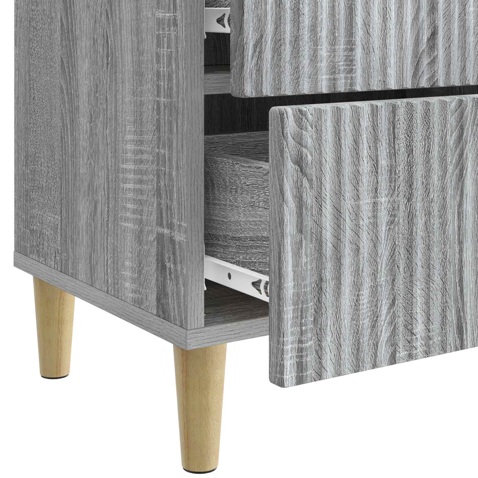 Noćni ormar s ladicama 2 pcs Siva sonoma 43 x 34,5 x 48 cm