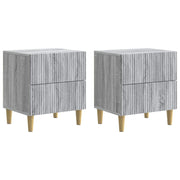 Noćni ormar s ladicama 2 pcs Siva sonoma 43 x 34,5 x 48 cm