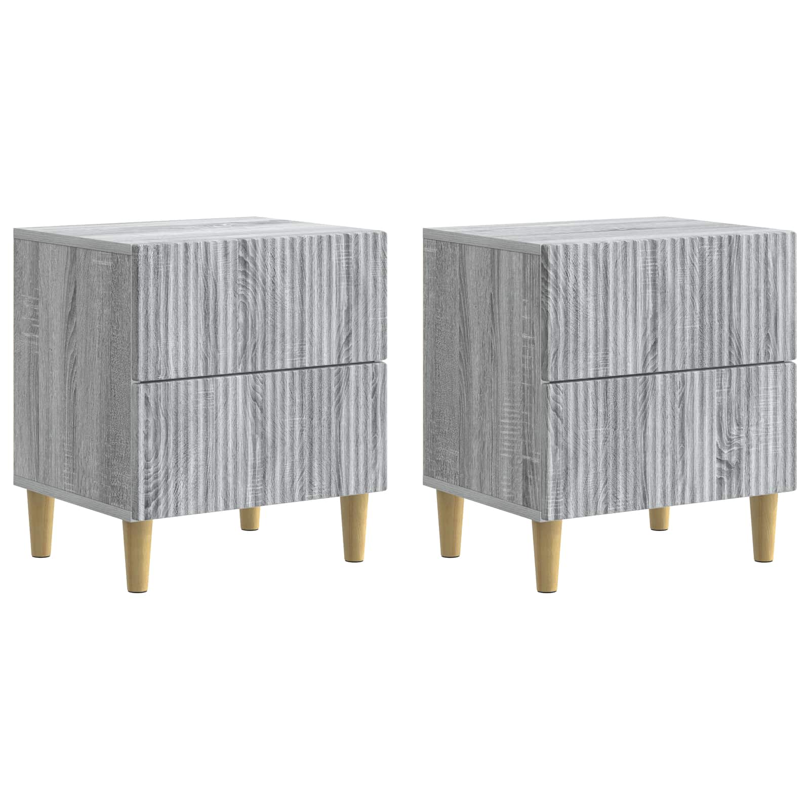 Noćni ormar s ladicama 2 pcs Siva sonoma 43 x 34,5 x 48 cm
