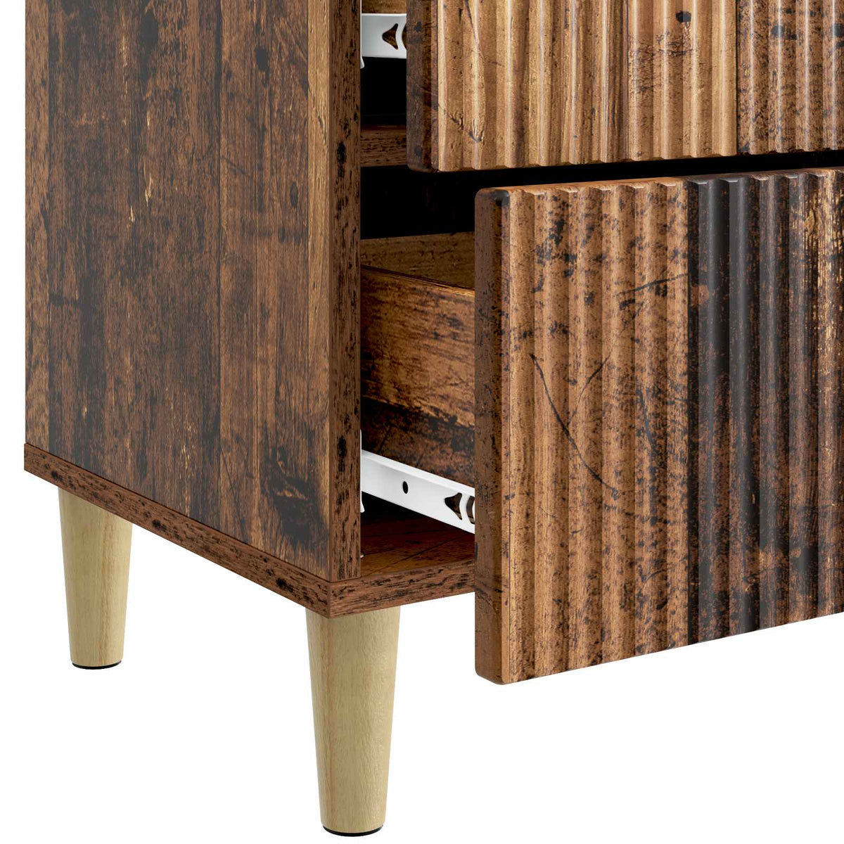 Noćni ormar s ladicama 2 pcs Staro drvo 43 x 34,5 x 48 cm
