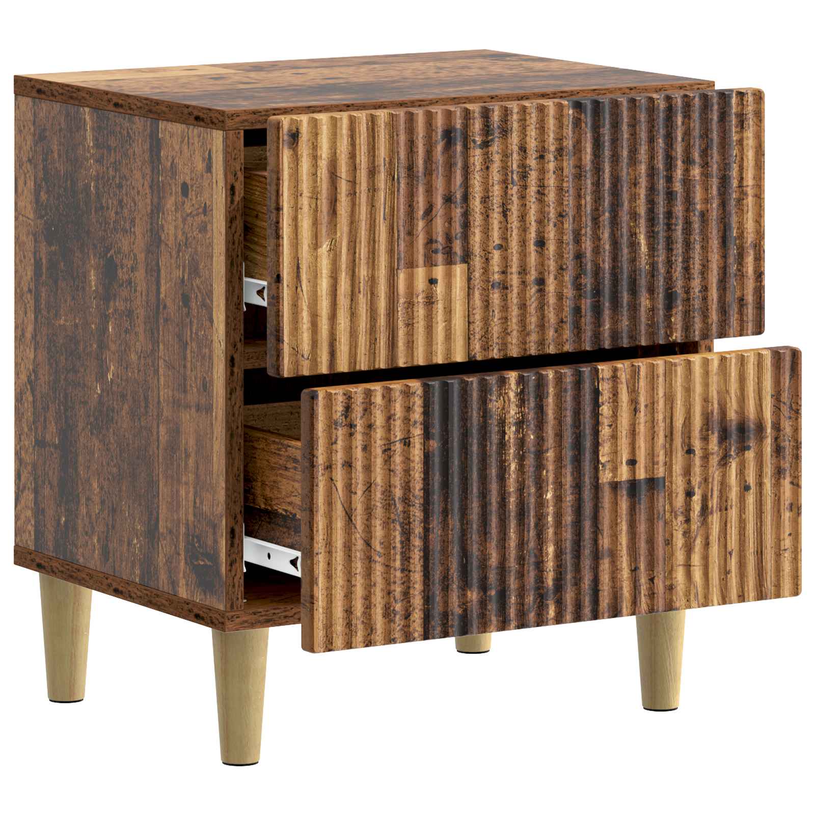 Noćni ormar s ladicama 2 pcs Staro drvo 43 x 34,5 x 48 cm