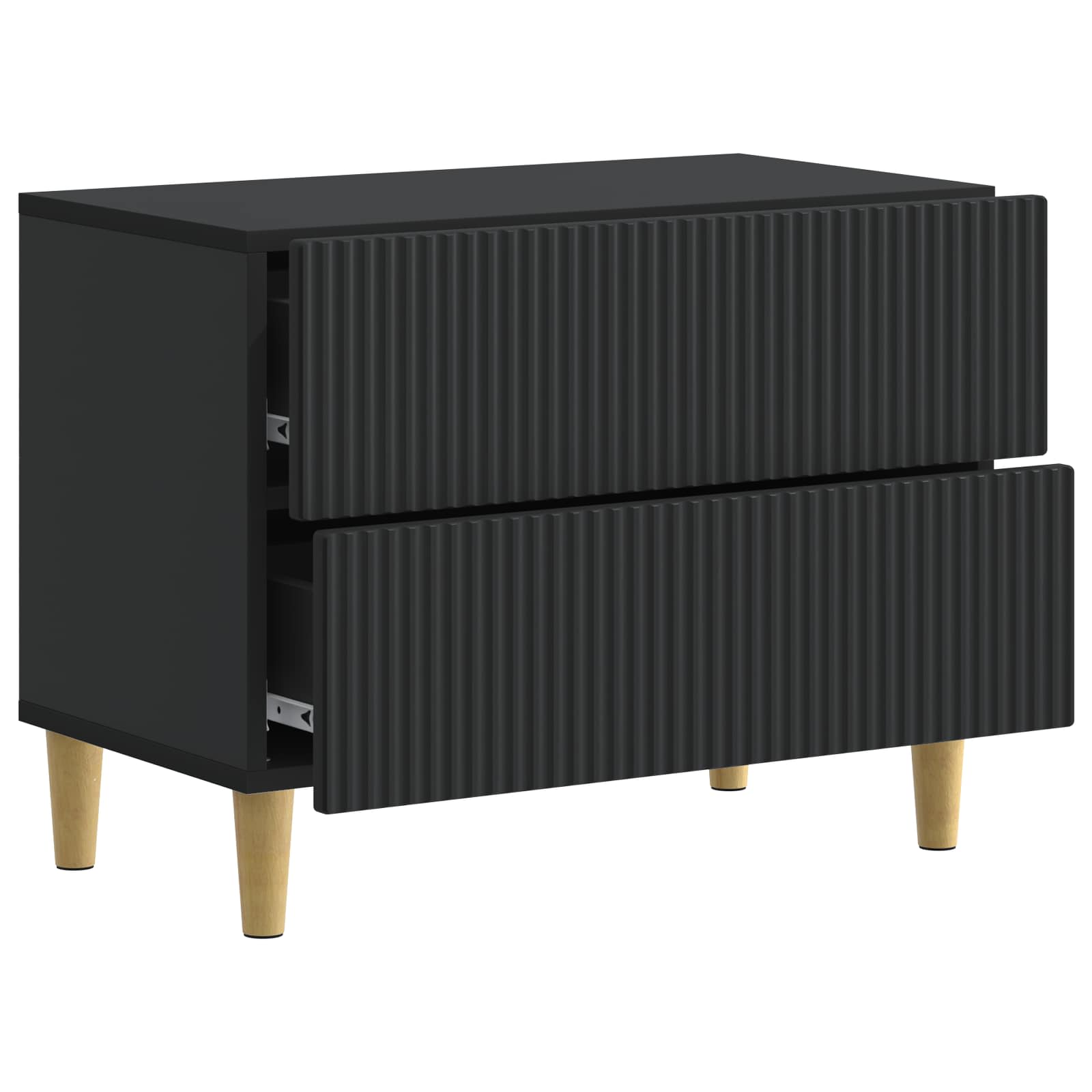 Noćni ormar s ladicama Crna 62 x 34,5 x 48 cm Konstruirano drvo