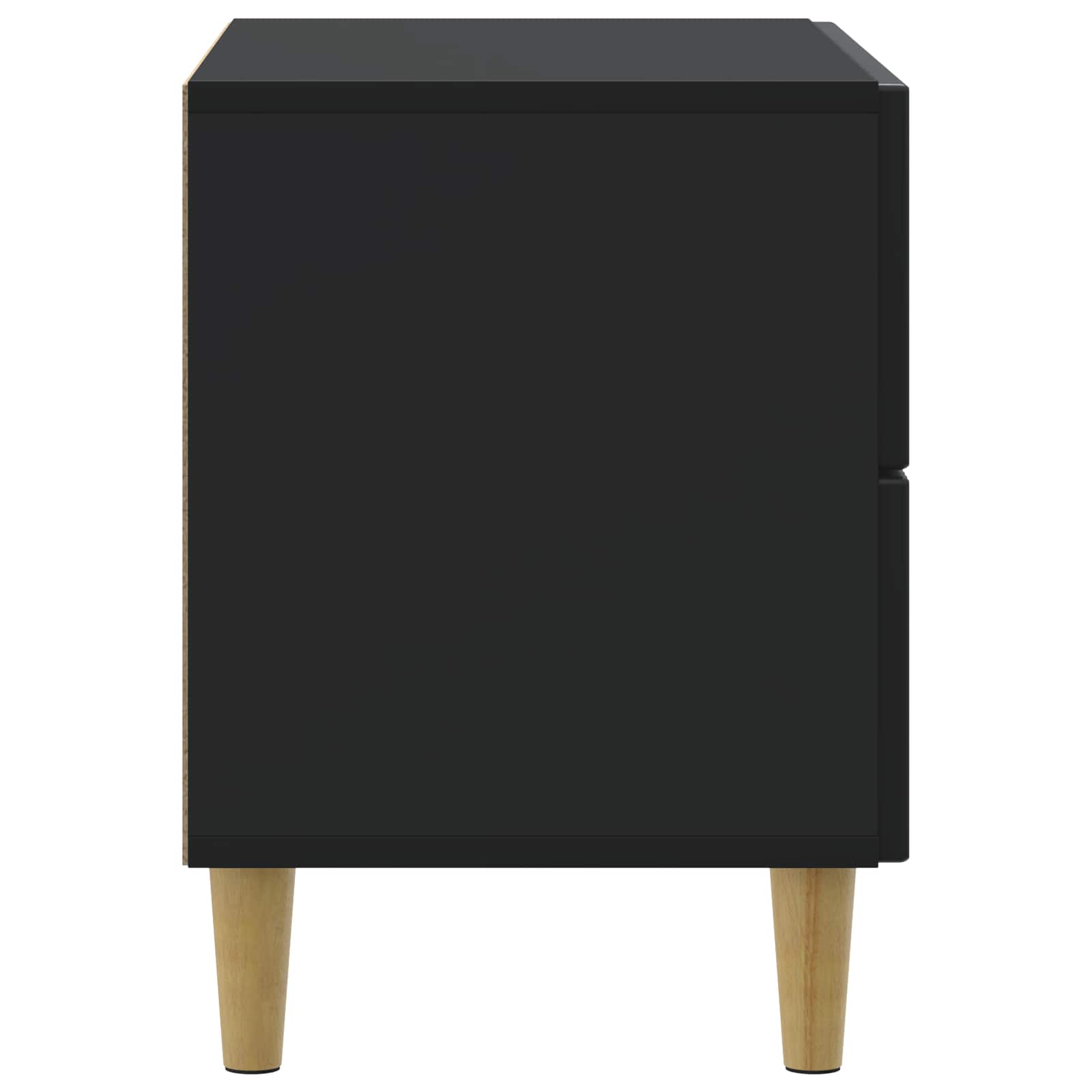 Noćni ormar s ladicama Crna 62 x 34,5 x 48 cm Konstruirano drvo