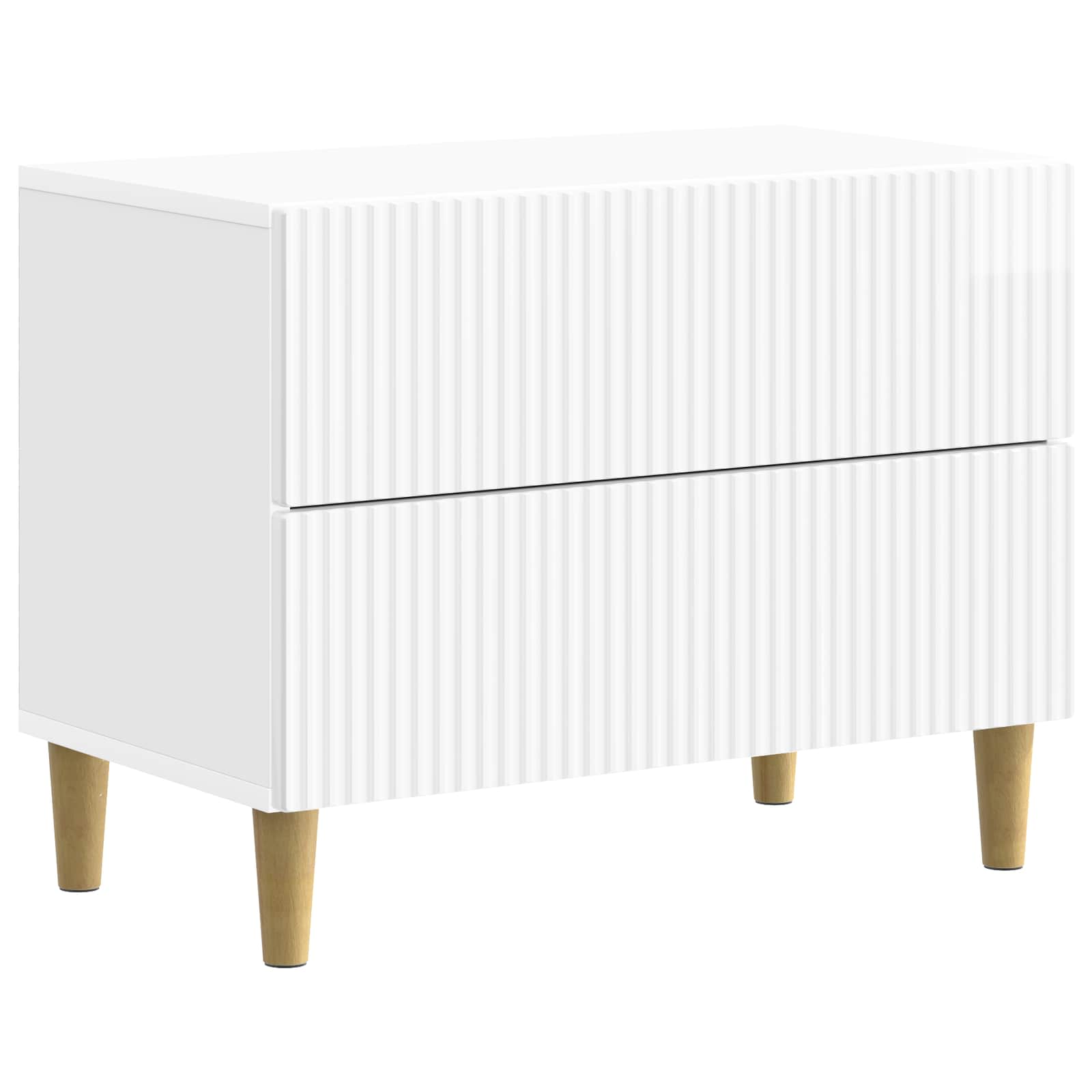 Noćni ormar s ladicama Bijela visokog sjaja 62 x 34,5 x 48 cm