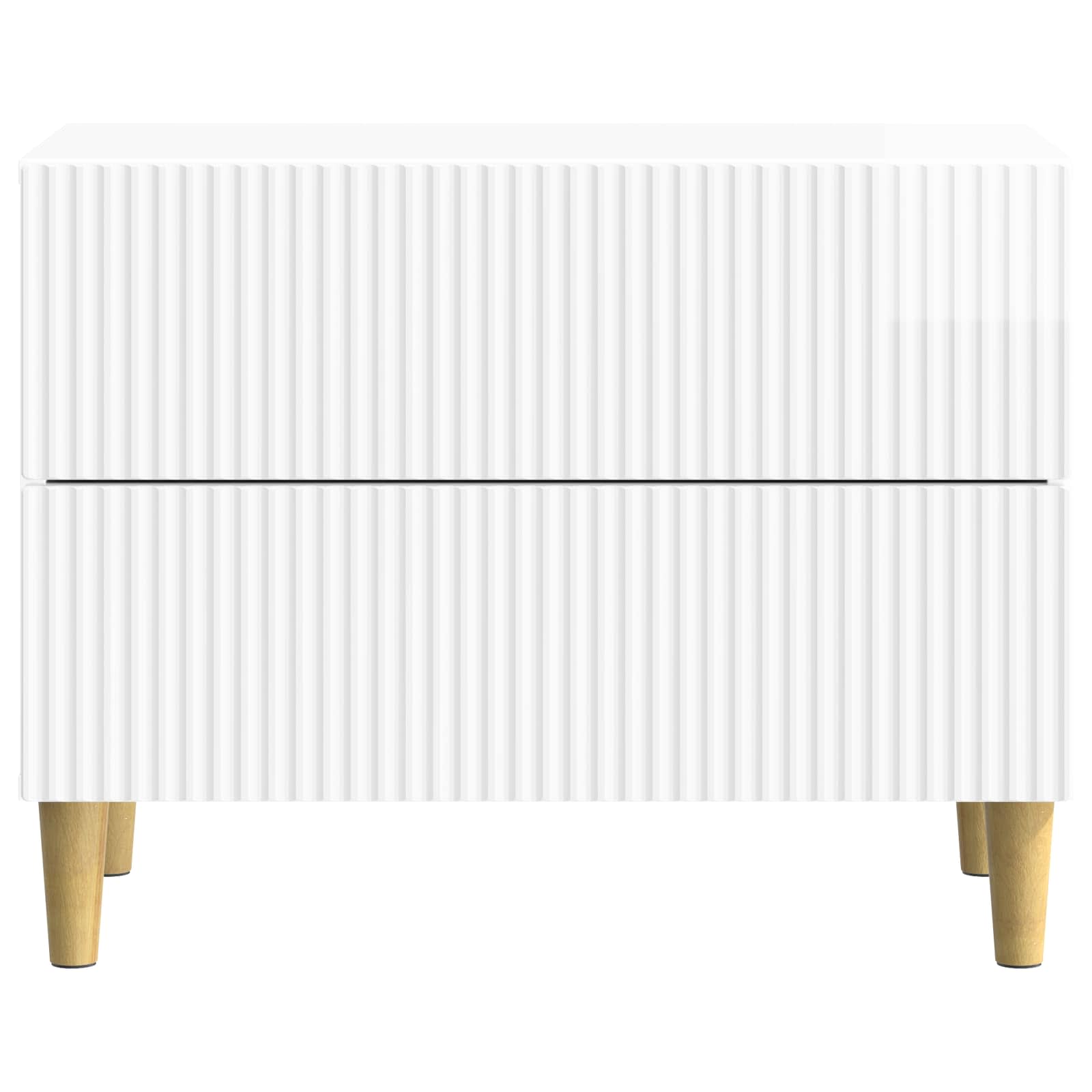 Noćni ormar s ladicama Bijela visokog sjaja 62 x 34,5 x 48 cm