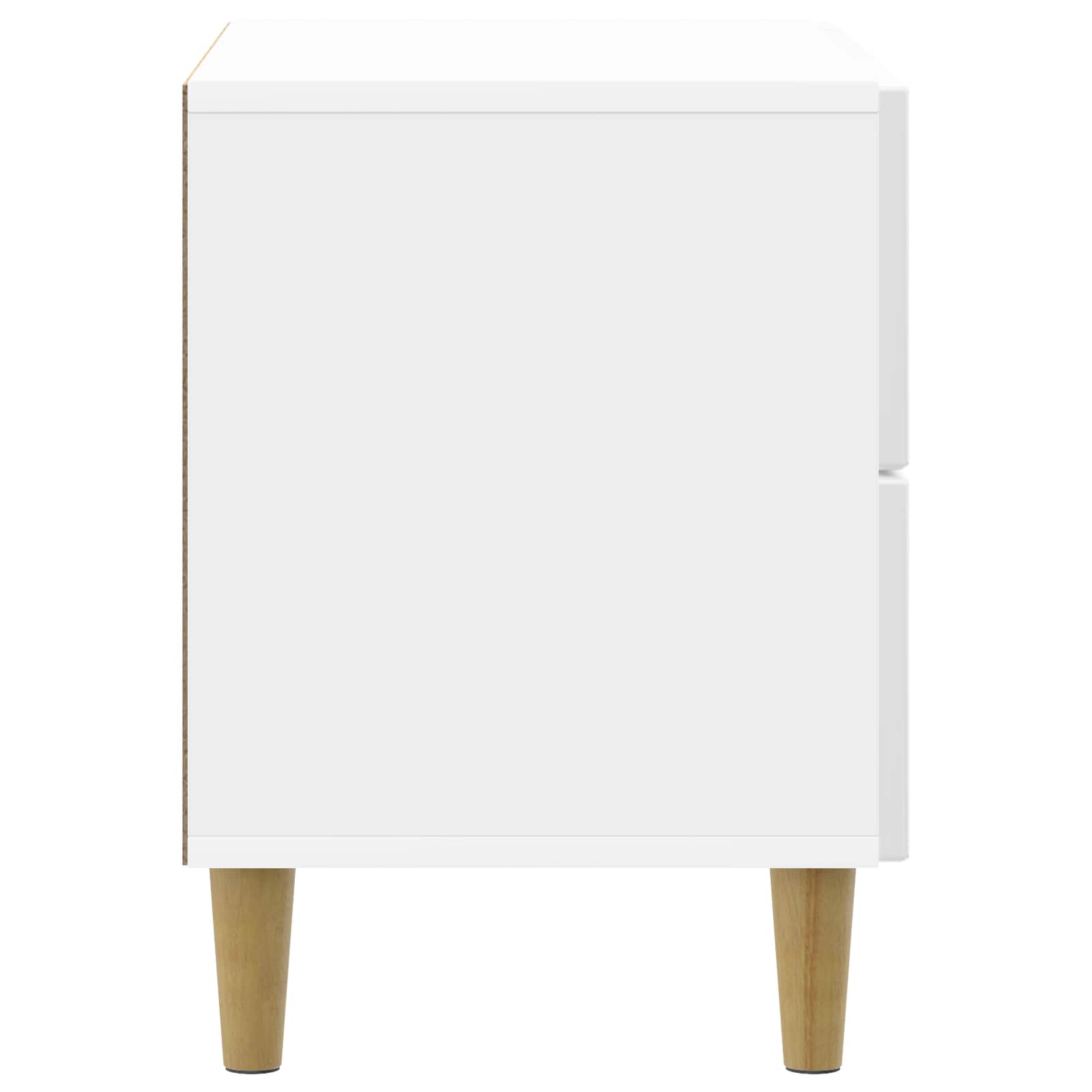 Noćni ormar s ladicama Bijela visokog sjaja 62 x 34,5 x 48 cm