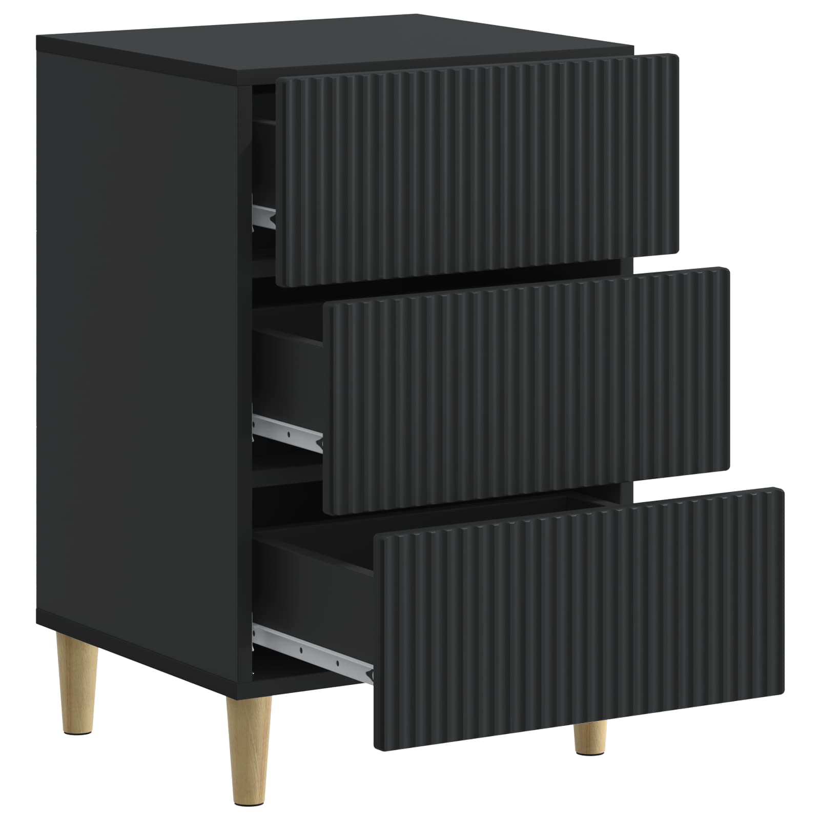 Noćni ormar s ladicama Crna 43 x 41 x 66,5 cm Konstruirano drvo