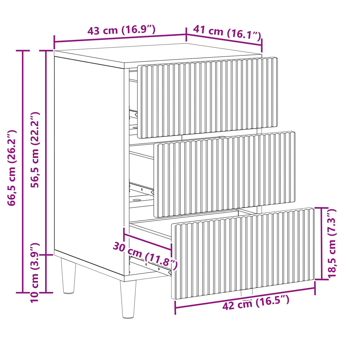 Noćni ormar Siva sonoma 43 x 41 x 66,5 cm Konstruirano drvo