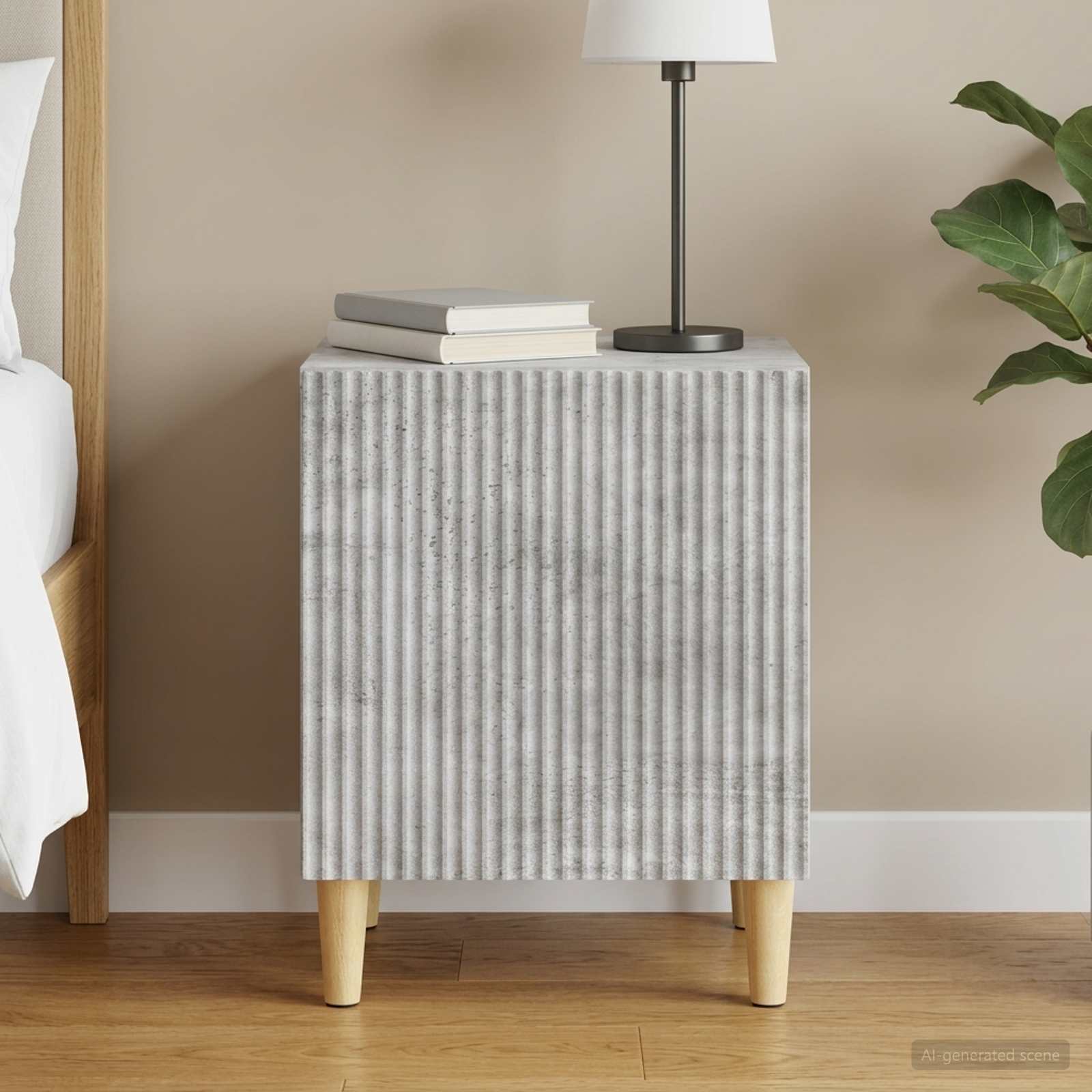 Noćni ormar Betonska siva 43 x 34,5 x 50 cm Konstruirano drvo